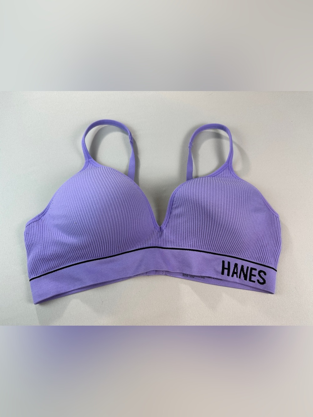 Hanes Ribbed Bra XXL Padded Purple Light Support